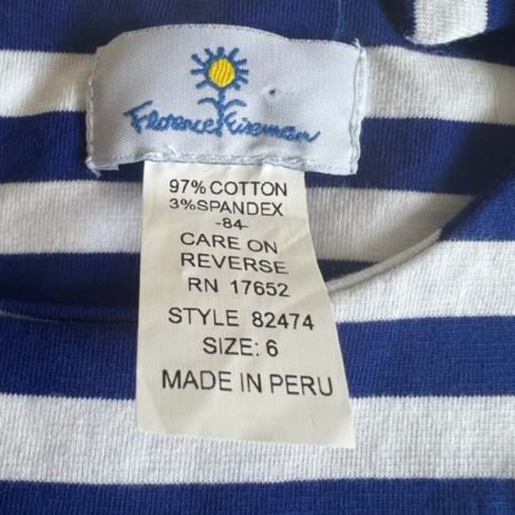Florence Eiseman Blue & White Striped Dress (size 6) - Picture 3 of 3